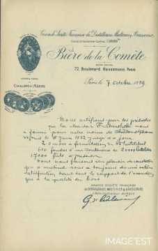 Certificat de l'entreprise Bière de la Comète (Paris)